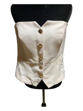 BOLD elements Cream Strapless Button Front Camisole
